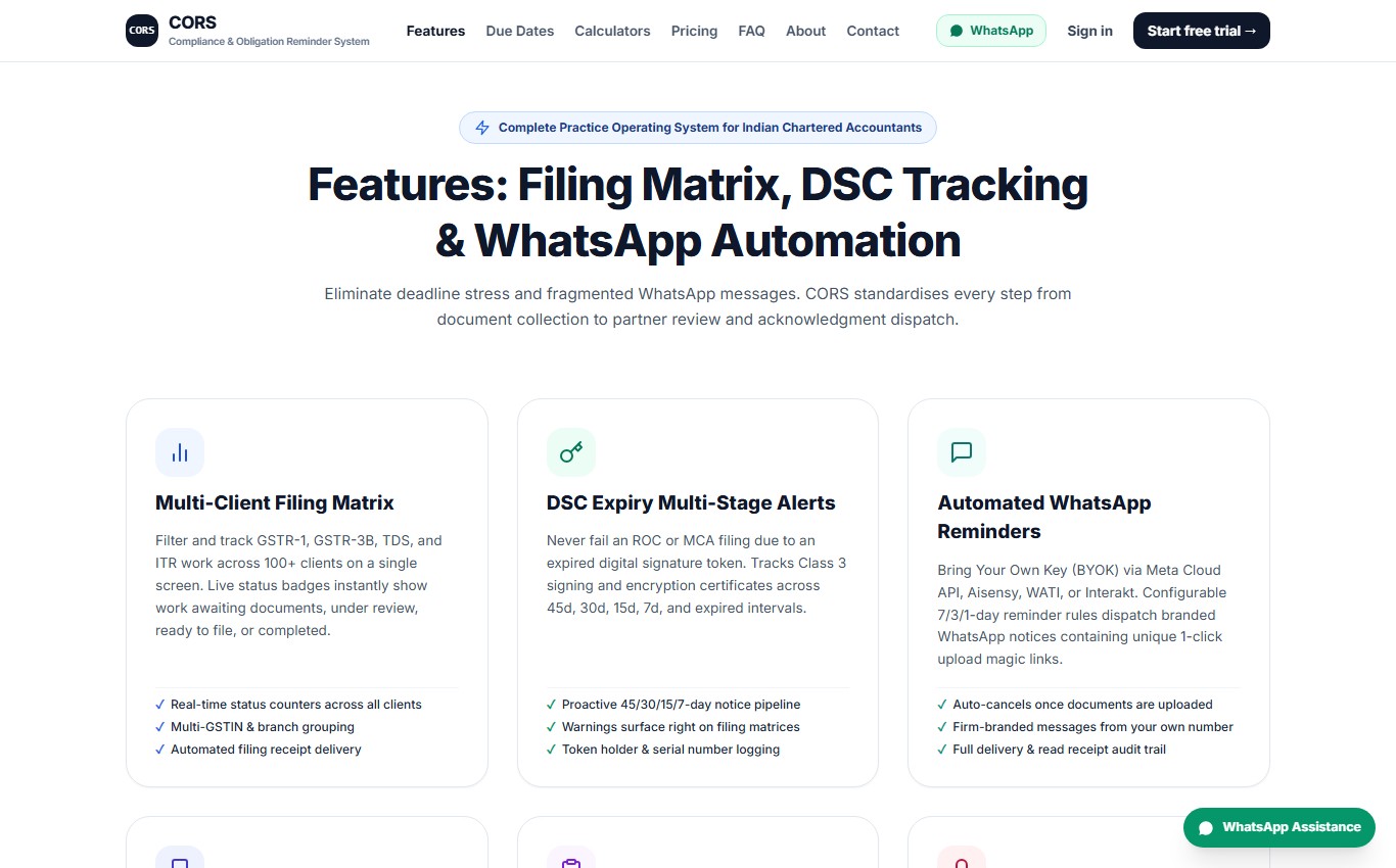 CORS — CA Practice Management & Statutory Filing Automation showcase